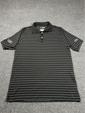 Callaway Men's Black and White Striped Golf Polo Shirt Size M